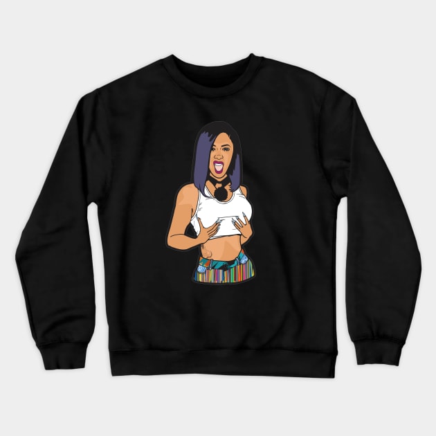 CARDI BOOBS Crewneck Sweatshirt by weenoliumco